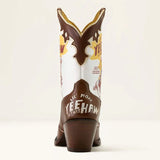 Cowboy boot with 'Yee Haw' text on a white background