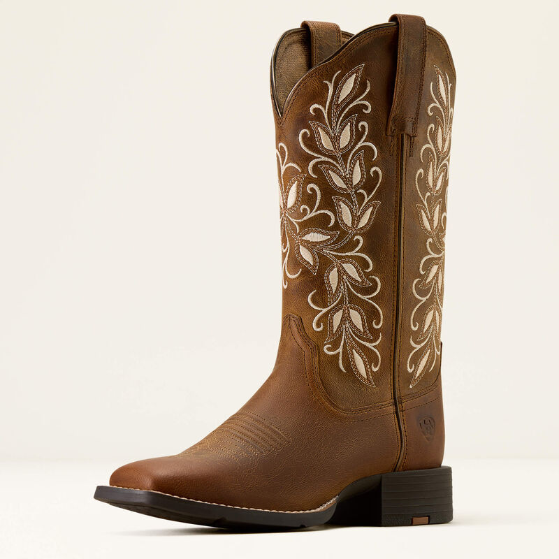 Ariat round up holly western wide square toe boot for ladies