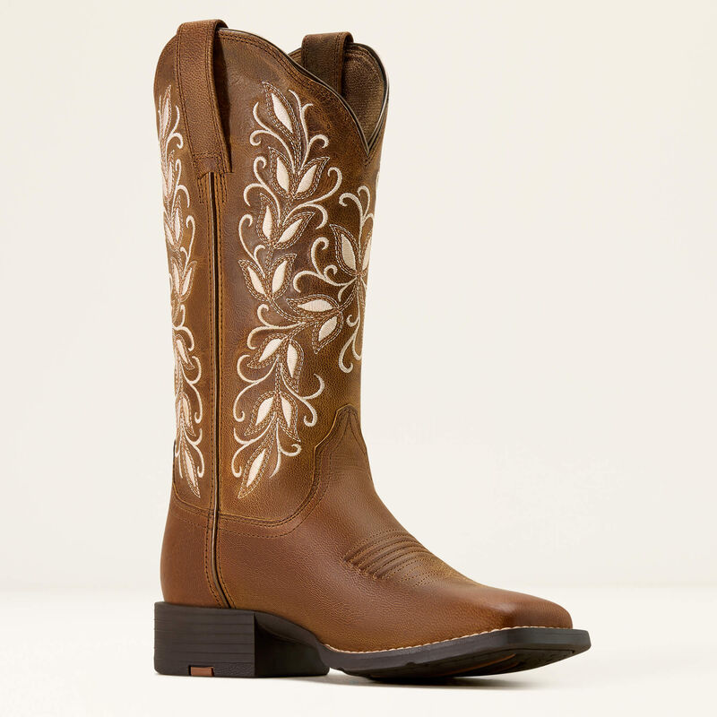Ariat round up holly western wide square toe boot for ladies