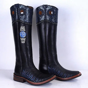De Niro Western boots buckaroo blue