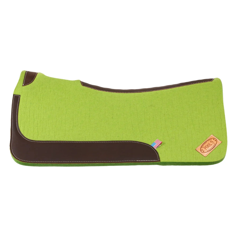 Pool's western felt saddle pad with leather inserts 32' x 32" PLH09015