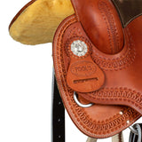 Pool's colored seat rawhide 5020 barrel saddle SE 0075